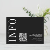 Zwart-wit Vetgedrukte zwart-wit QR-code RSVP Kaart (Staand voorkant)