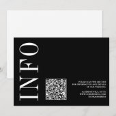 Zwart-wit Vetgedrukte zwart-wit QR-code RSVP Kaart (Voorkant / Achterkant)