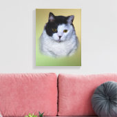 Zwart-wit Vette Kat Canvas Afdruk (Insitu (Woonkamer))