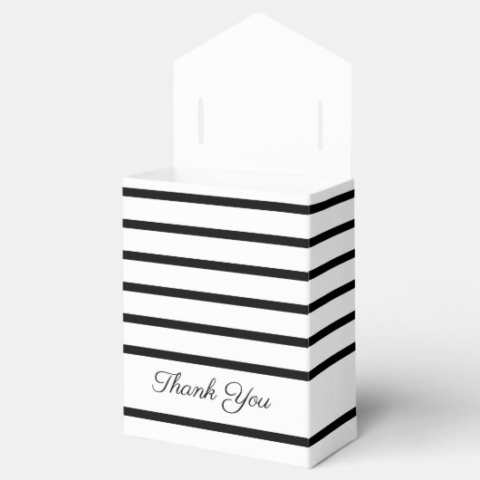 Zwart-wit Vette Streep Bruiloft Favor Bedankdoosjes (Geopend)