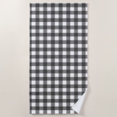 Zwart-wit Vichy-print geruit patroon Strandlaken (Voorkant)