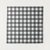 Zwart-wit Vichy-print geruit patroon Wandkleed (Voorkant (horizontaal))