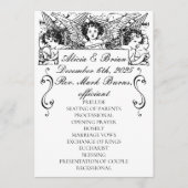 Zwart-wit Victoriaans Cherubs bruiloft Programmakaart (Voorkant)