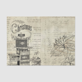 Zwart-wit Victoriaans kachel Poinsettia Tissuepapier