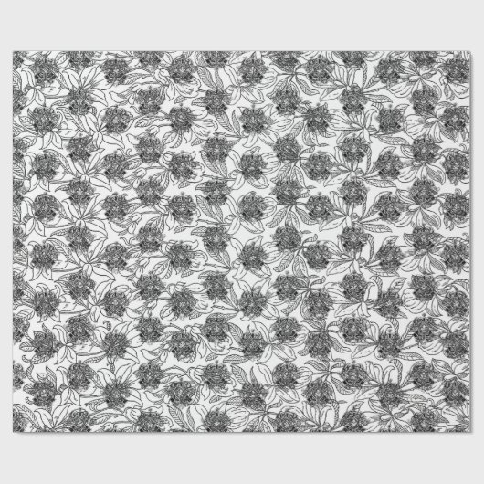 Zwart-wit Victoriaans sierdesign Cadeaupapier (Vlak)