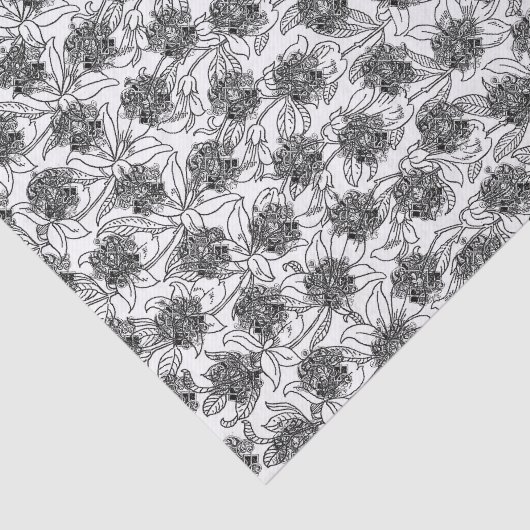 Zwart-wit Victoriaans sierdesign Tissuepapier (Detail)