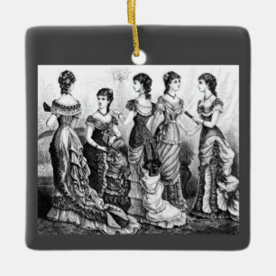 Zwart-wit Victoriaanse modes Keramisch Ornament
