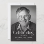 Zwart-wit viering van het leven Foto Funeral Kaart (Voorkant)