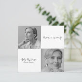 Zwart-wit viering van het leven Fotobegrafenis Kaart (Staand voorkant)