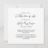 Zwart-wit viering van het leven Fotobegrafenis Kaart (Achterkant)