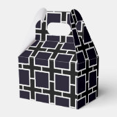Zwart & Wit Vierkant Chic Feest Favor Dozen Bedankdoosjes (Achterkant)
