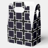 Zwart & Wit Vierkant Chic Feest Favor Dozen Bedankdoosjes (Geopend)