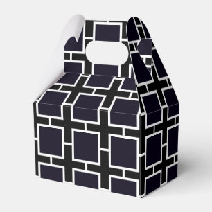 Zwart & Wit Vierkant Chic Feest Favor Dozen Bedankdoosjes