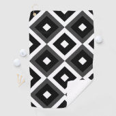 Zwart-Wit Vierkant Desen Golfhanddoek (Insitu)