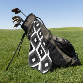 Zwart-Wit Vierkant Desen Golfhanddoek (Groen)