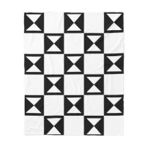 Zwart wit vierkant driehoek zandloper-achtig patro