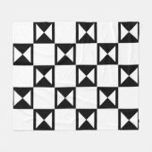 Zwart wit vierkant driehoek zandloper-achtig patro fleece deken (Voorkant (Horizontaal))