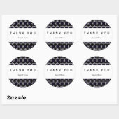 Zwart-wit vierkant geometrisch chic feest sticker (Vel)