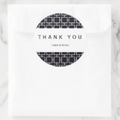 Zwart-wit vierkant geometrisch chic feest sticker (Tas)