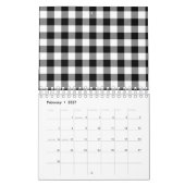 Zwart & Wit Vierkant Minimaal Abstract Patroon Kalender (Feb 2027)