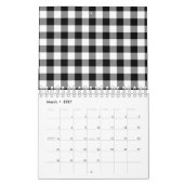 Zwart & Wit Vierkant Minimaal Abstract Patroon Kalender (Mar 2027)