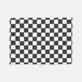 Zwart-wit vierkant monochromatisch fleece deken (Voorkant (Horizontaal))