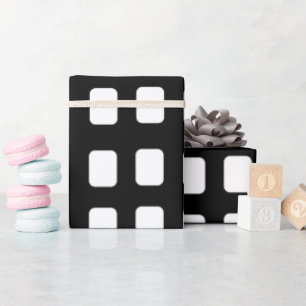 Zwart-wit vierkant patroon cadeaupapier
