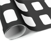 Zwart-wit vierkant patroon cadeaupapier (Rol Hoek)