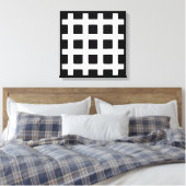 zwart-wit vierkant patroon canvas afdruk (Insitu (Slaapkamer))