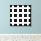 zwart-wit vierkant patroon canvas afdruk (Insitu (Houten vloer))