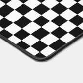 Zwart-wit vierkant patroon geruit bureaumat (Hoek)