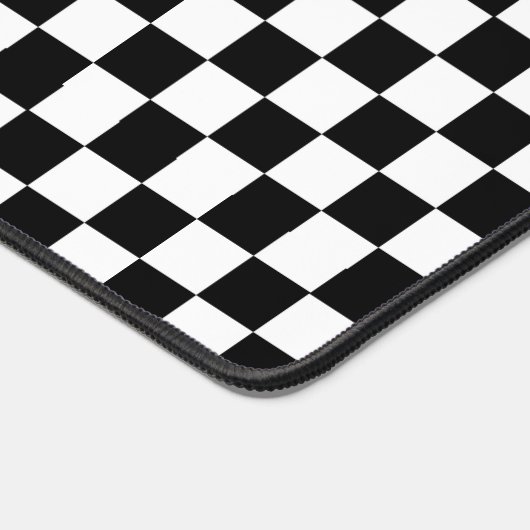 Zwart-wit vierkant patroon geruit bureaumat (Hoek)