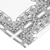 Zwart-wit vierkant patroon stijl korte tafelloper (Hoek)