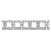 Zwart-wit vierkant patroon stijl korte tafelloper (Horizontaal)