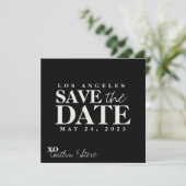 Zwart-wit vierkant save the date (Staand voorkant)