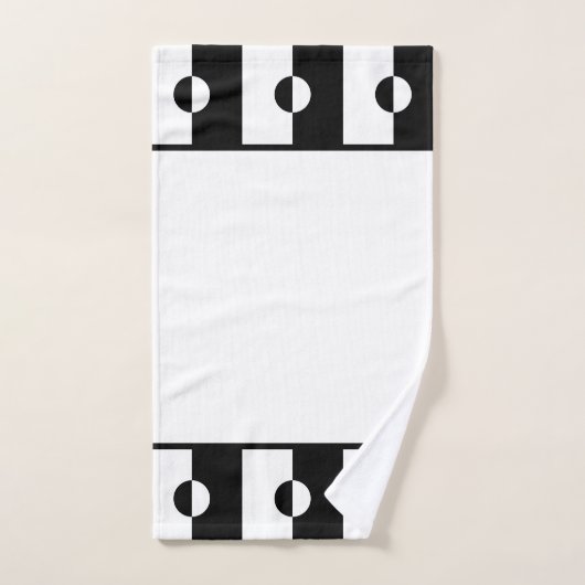 Zwart-wit vierkant vierkant vierkant patroon bad handdoek (Handdoek)