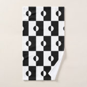 Zwart-wit vierkant vierkant vierkant patroon bad handdoek (Handdoek)