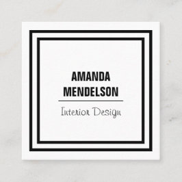 Zwart-wit vierkant vierkante visitekaartje
