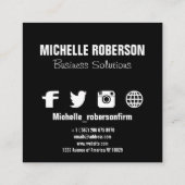 Zwart-wit vierkant vierkante visitekaartje (Achterkant)