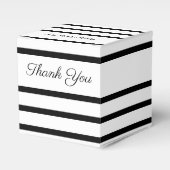 Zwart-wit vierkante bruiloft gast gunst doos bedankdoosjes (Voorkant Zijde)
