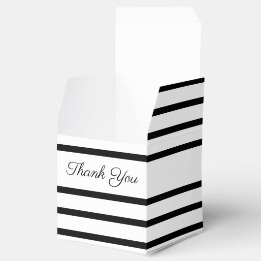 Zwart-wit vierkante bruiloft gast gunst doos bedankdoosjes (Geopend)