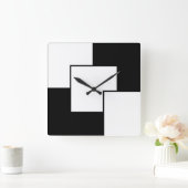 Zwart-wit  vierkante klok (Huis)