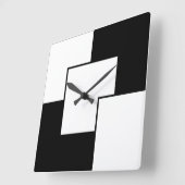 Zwart-wit  vierkante klok (Hoek)