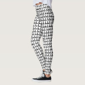 Zwart-wit vierkante Leggings (Links)