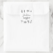 zwart-wit vierkante sticker (Tas)