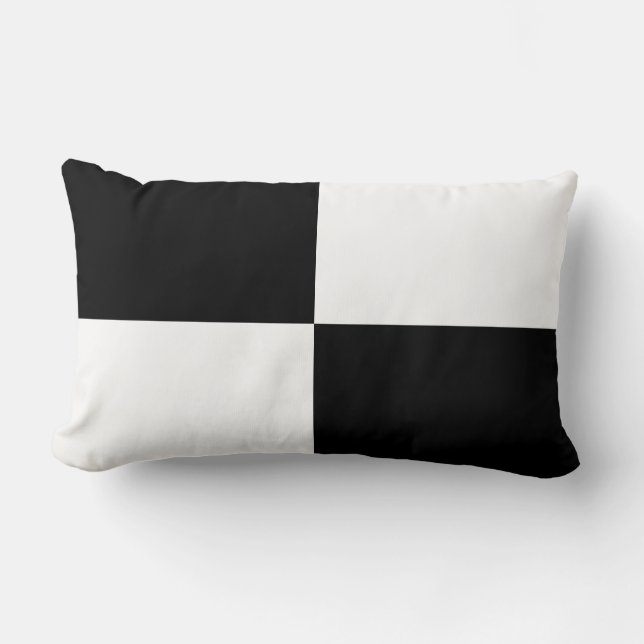Zwart-wit vierkanten decorator kussen (Voorkant)
