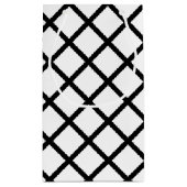 Zwart-wit vierkanten geometrisch patroon klein cadeauzakje (Achterkant)