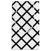 Zwart-wit vierkanten geometrisch patroon klein cadeauzakje (Voorkant)