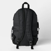 Zwart Wit Vierkanten Modern Bedrukte Rugzak (Achterkant)