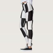 Zwart-wit Vierkantjes Patroon Leggings – Klassiek (Links)